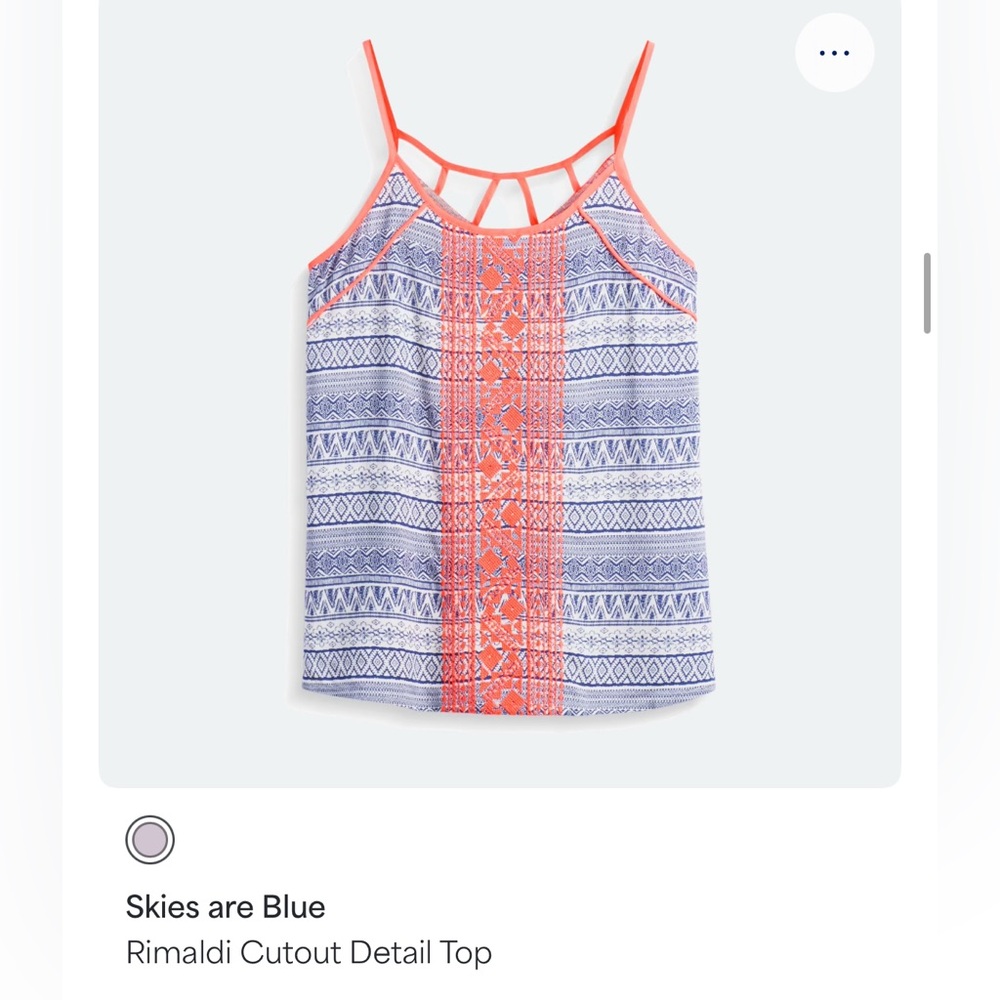 Skies Are Blue Rimaldi Cutout Detail Top - Blue and Orange